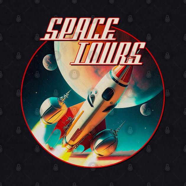 Space Tours — Vintage retro space poster by Synthwave1950